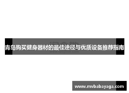 青岛购买健身器材的最佳途径与优质设备推荐指南